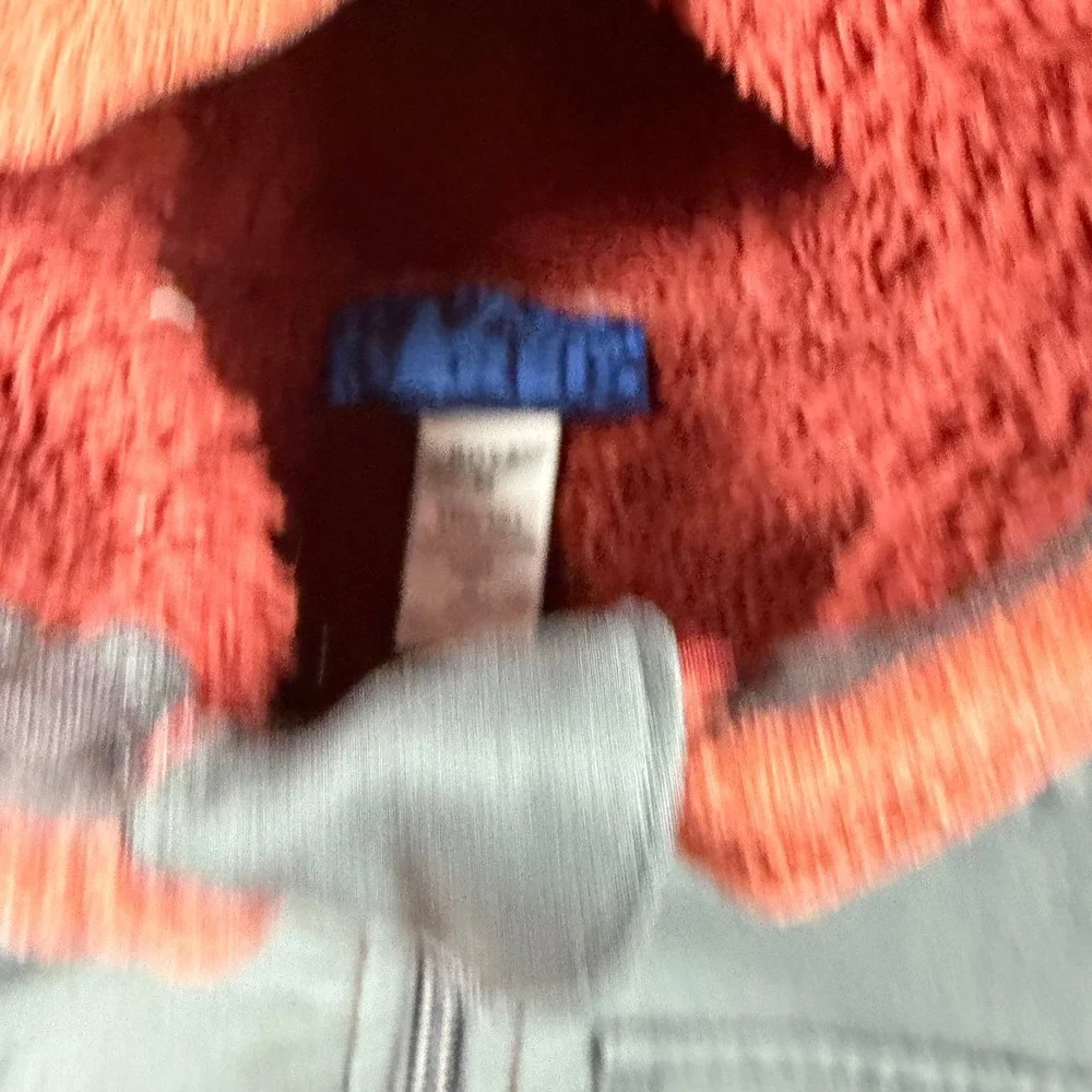 REI Fleece Jacket Boys M 10/12 Orange Herringbone Sherpa Lined Hooded Outdoor